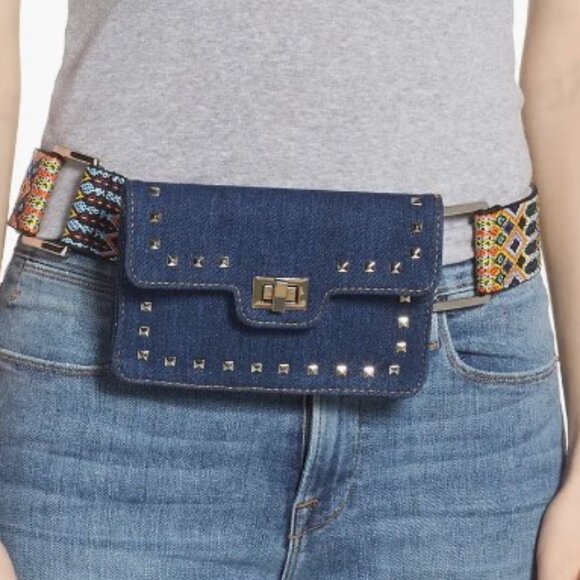 Denim Guitar Strap Steve Madden Belt Bag NWT - Picture 4 of 7
